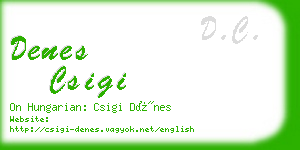 denes csigi business card